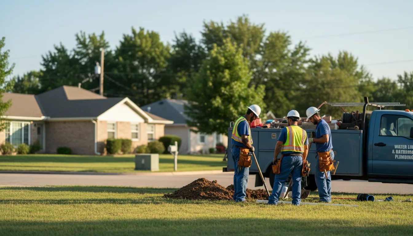 Residential water line and bathroom plumbing service in Diller, NE